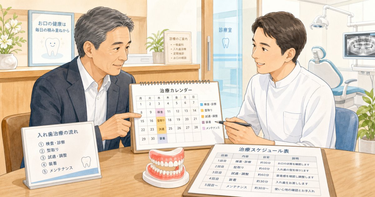 抜歯後いつから入れ歯に？多忙な方のための治療期間と通院回数