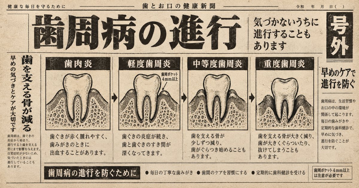 歯を支える骨が溶けて歯を失うまでの進行の仕組み